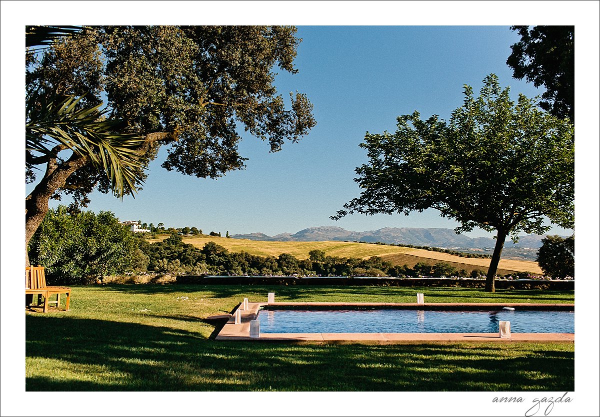 by the pool at The Lodge in Ronda