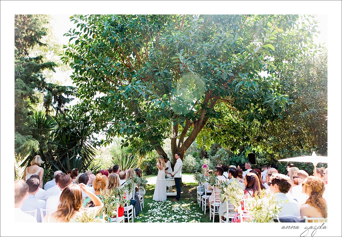 wedding ceremony under a tree