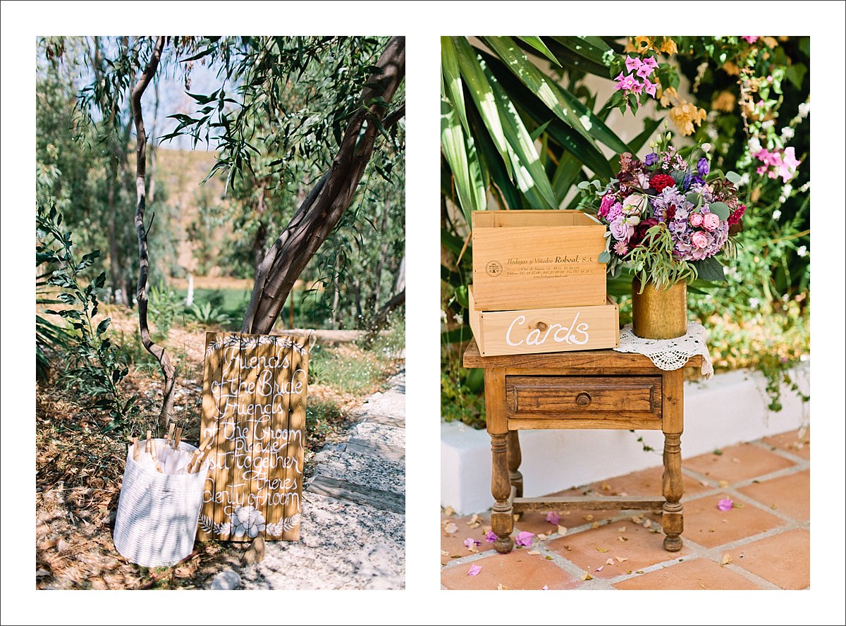 wedding details and decorations Marbella Spain