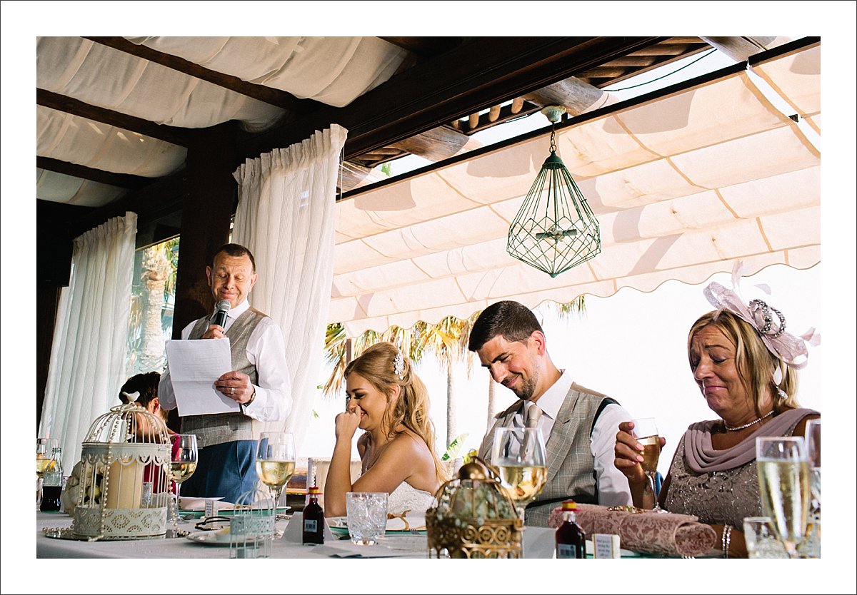 emotional speeches at a wedding in Spain