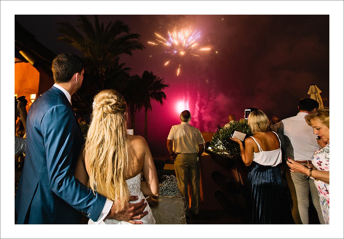 wedding in spain fireworks marbella