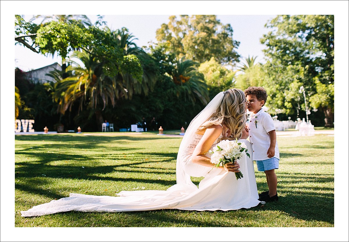 bride and her son at Finca La Concepcion in Marbella