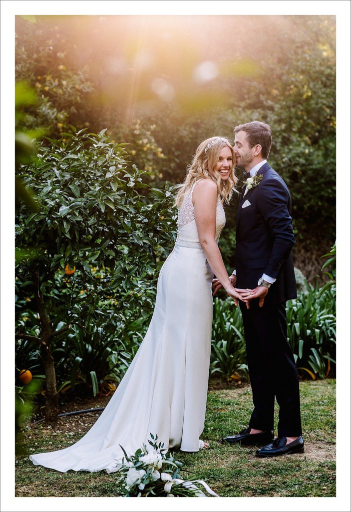 bride and groom portraits at sunset casa del rio