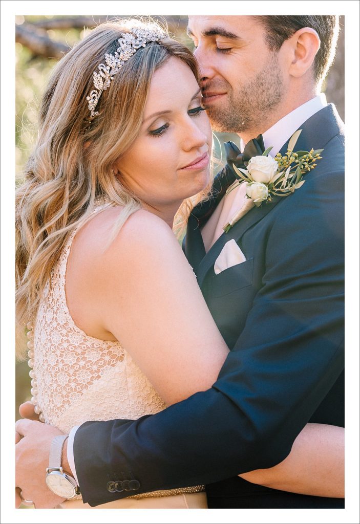 bride and groom portraits at sunset casa del rio