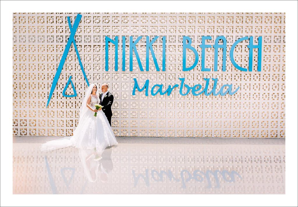 Nikki Beach Marbella wedding couple