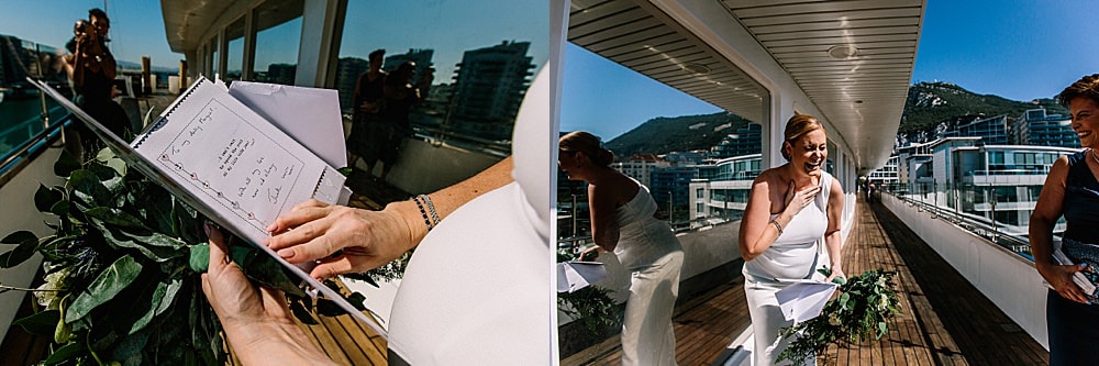 Sunborn wedding Gibraltar